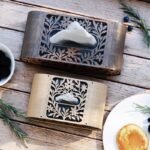 Porte-serviettes décoratif à motifs floraux