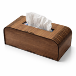 Boîte à mouchoirs en bois – Finition noyer, style moderne – Image 2